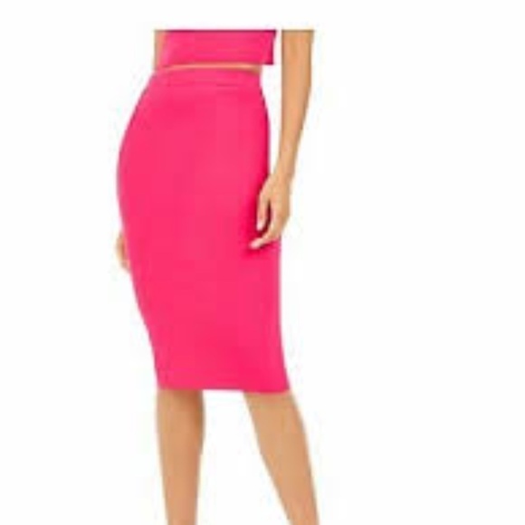 BAR III Ribbed Midi Pencil Skirt - Picture 1 of 8